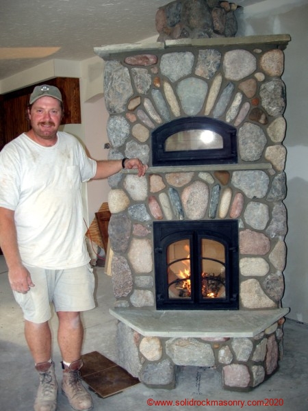 Fieldstone masonry heater & oven