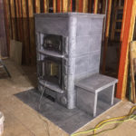Soapstone oven being built